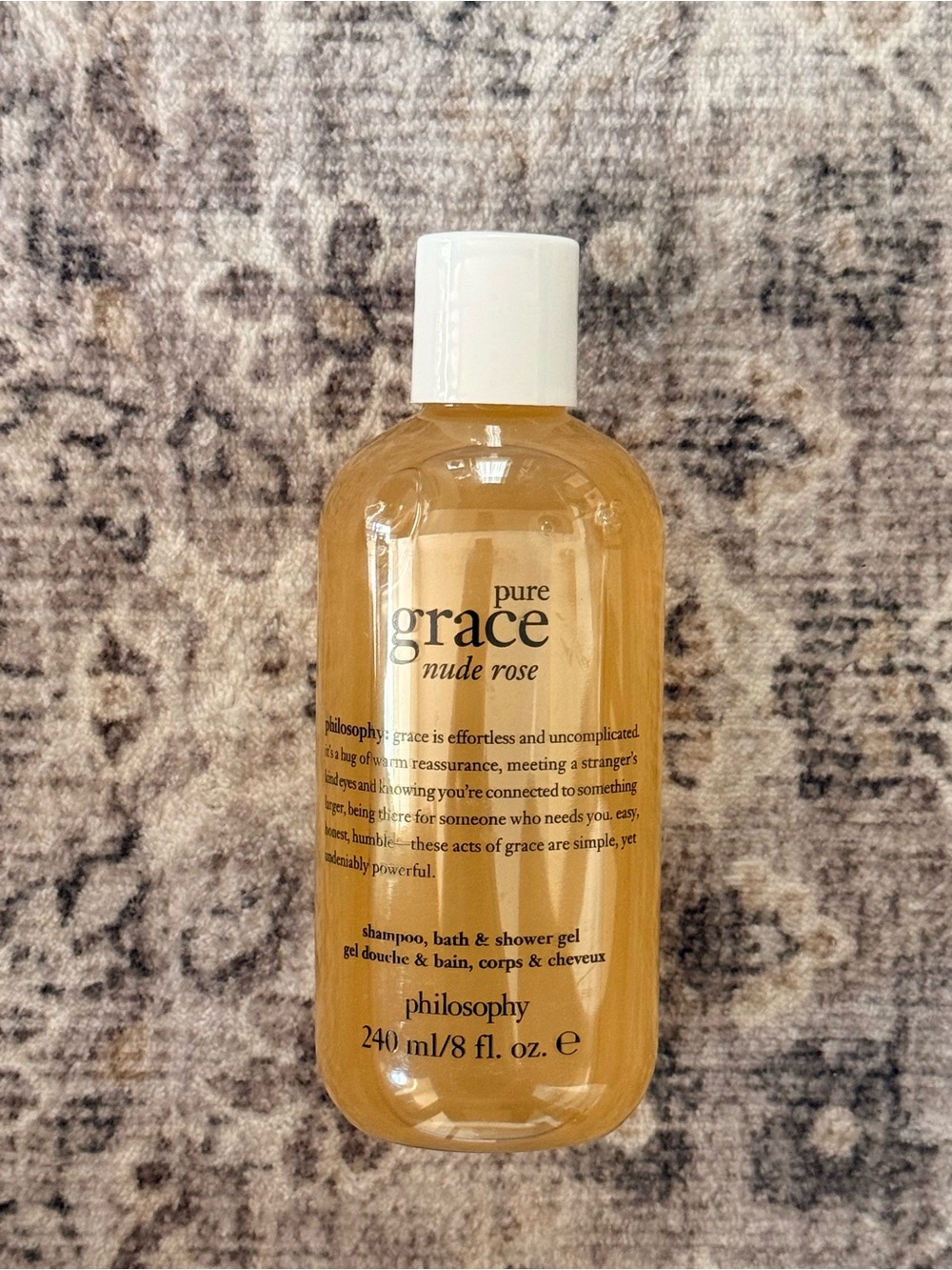Philosophy Pure Grace Nude Rose Bath & Shower Gel - Amber Bottle with White Cap
